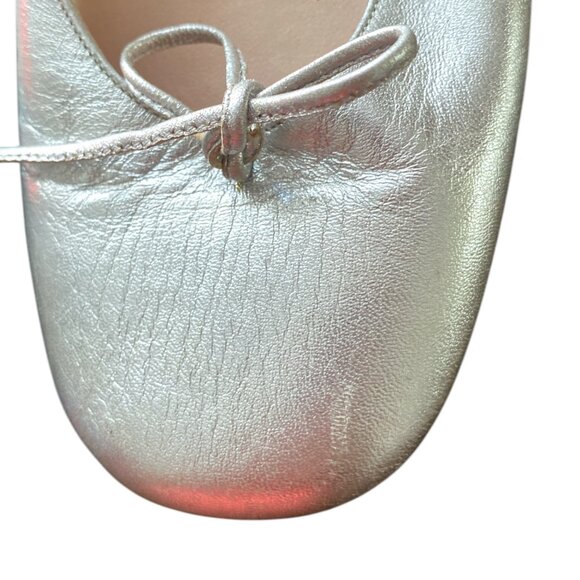 Marc Jacobs Look Ballet Flats Silver Leather Size - 38 - Metallic Leather Ballet - Picture 4 of 13